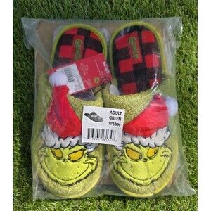 Grinch Family Scuff Slippers Green Size Women's (7-8) Mens (5-6) New With Tags
